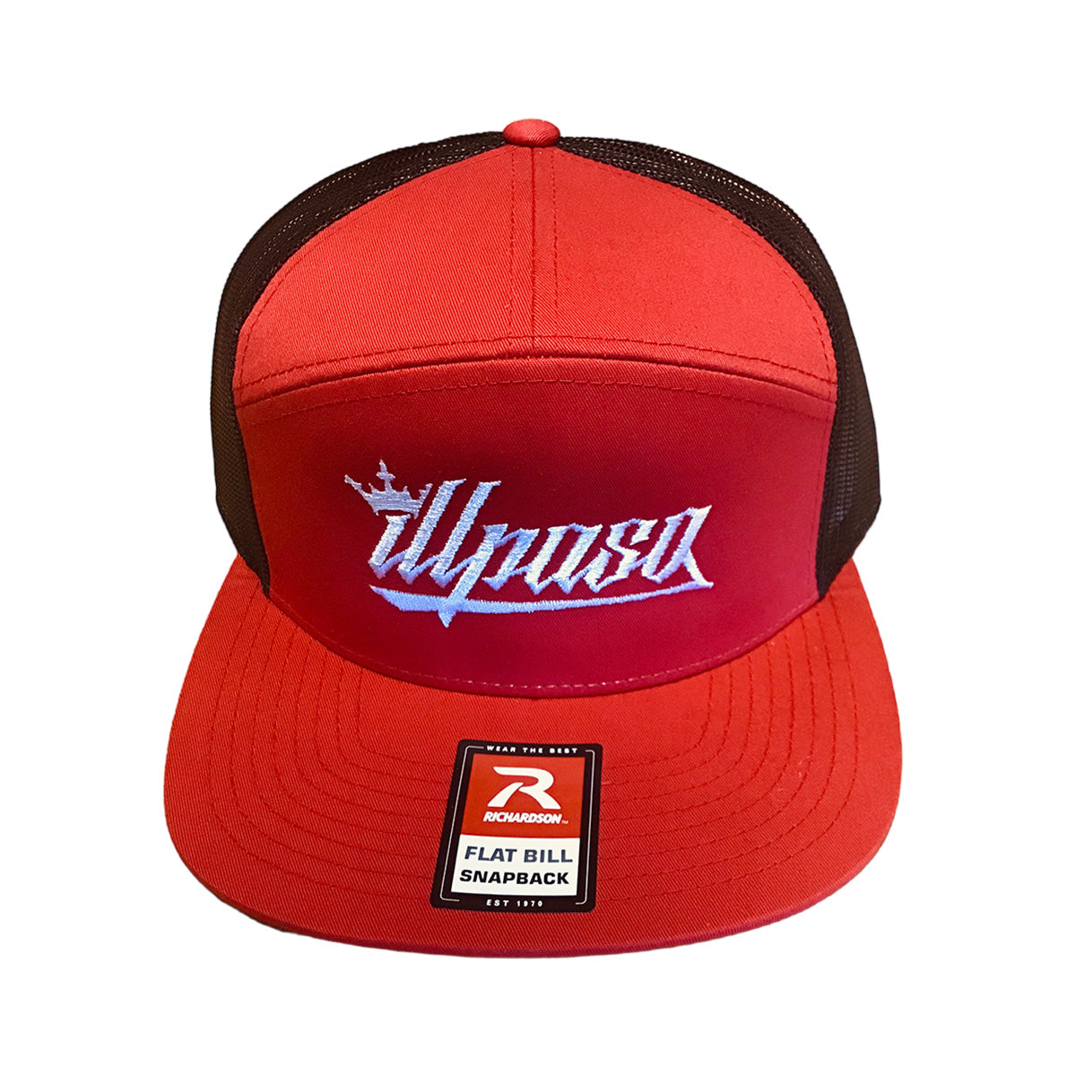"Crown" 7- Panel Trucker (Red and Black) Unisex Cap