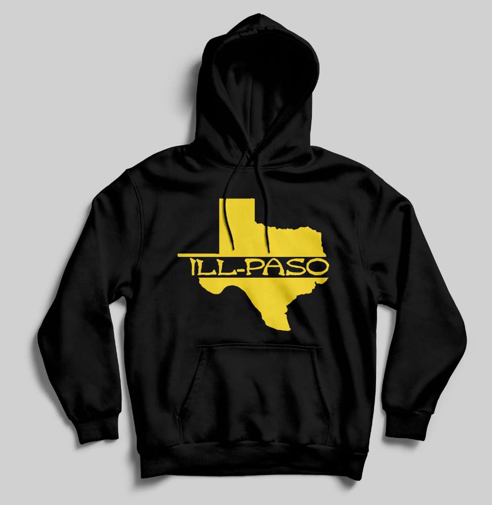 "ill state of mine" Men's Pullover Hoodie (Black) by illpaso