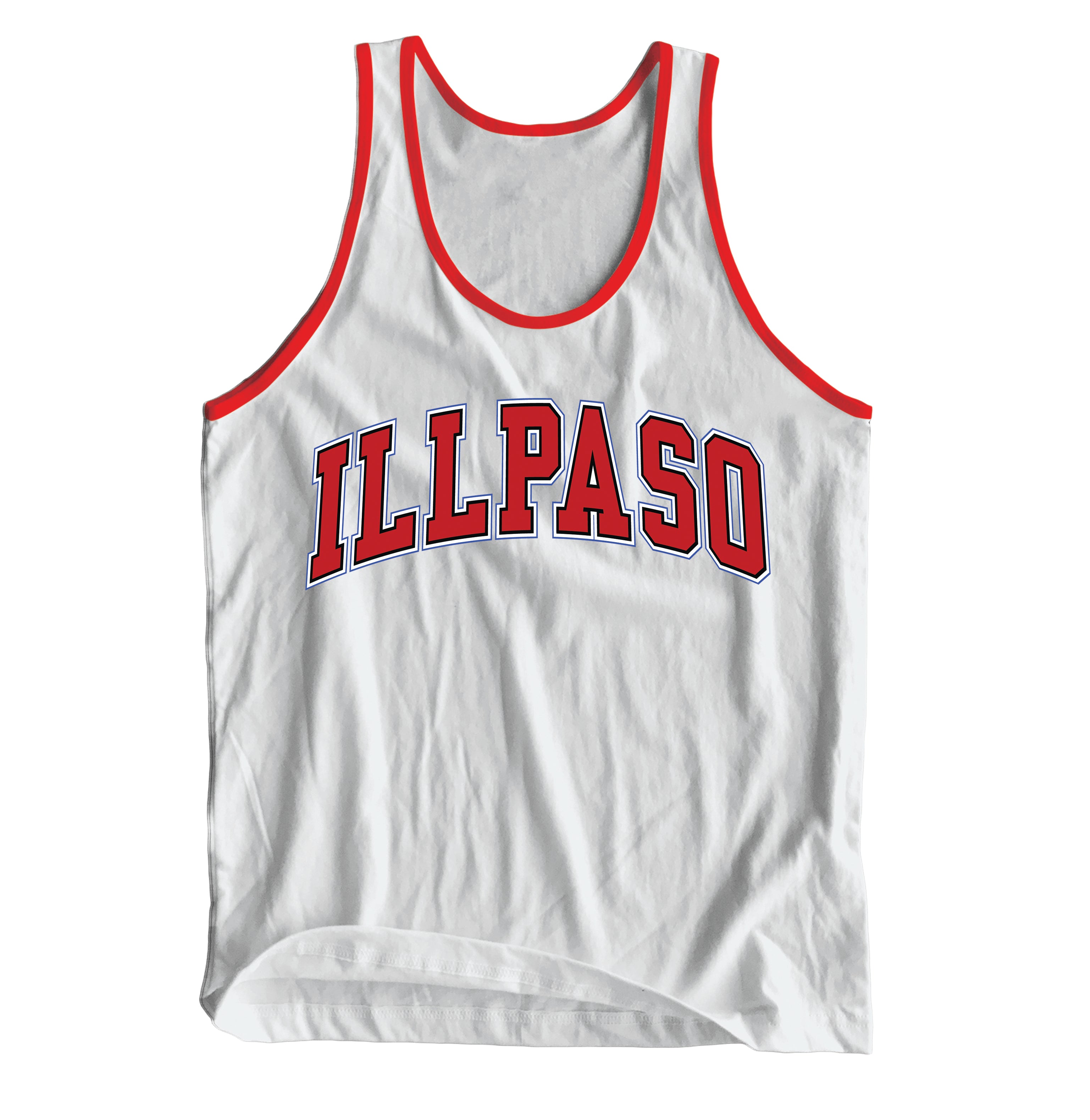 "Jersey" Unisex Tank Top (White & Red) by illpaso