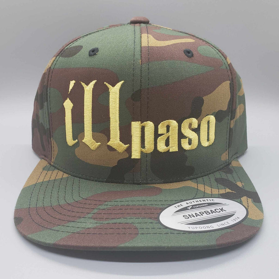 "illmatic Tribute" Snapback Hat (Camo w/ Gold Logo) by illpaso
