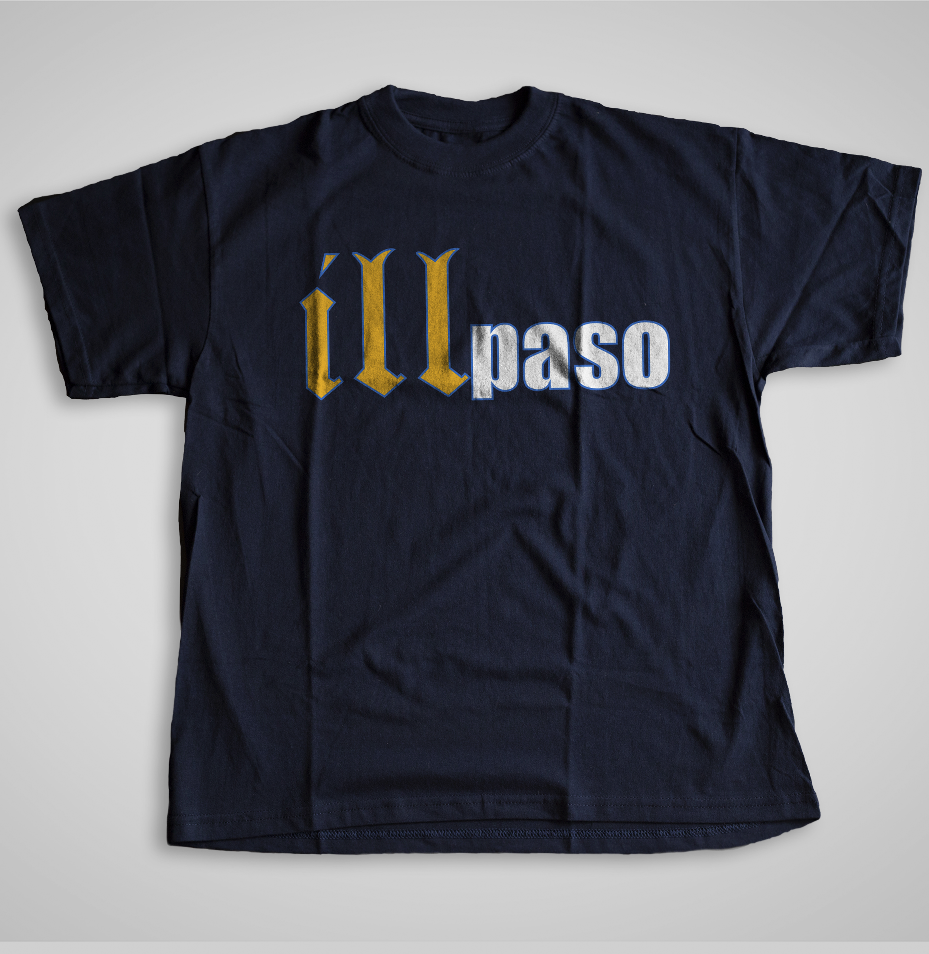 "Locomotive Tribute" Men's T-shirt (Navy Blue w/ Yellow logo) by illpaso